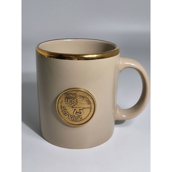 WAECHTERSBACH Other - UPS 75 Years Service Commemorative Mug With Gold Trim By Waechtersbach W Germany